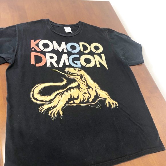 Komodo Dragon Graphic Pre-Owned Unisex Black T-Shirt Size XL. - Picture 2 of 13